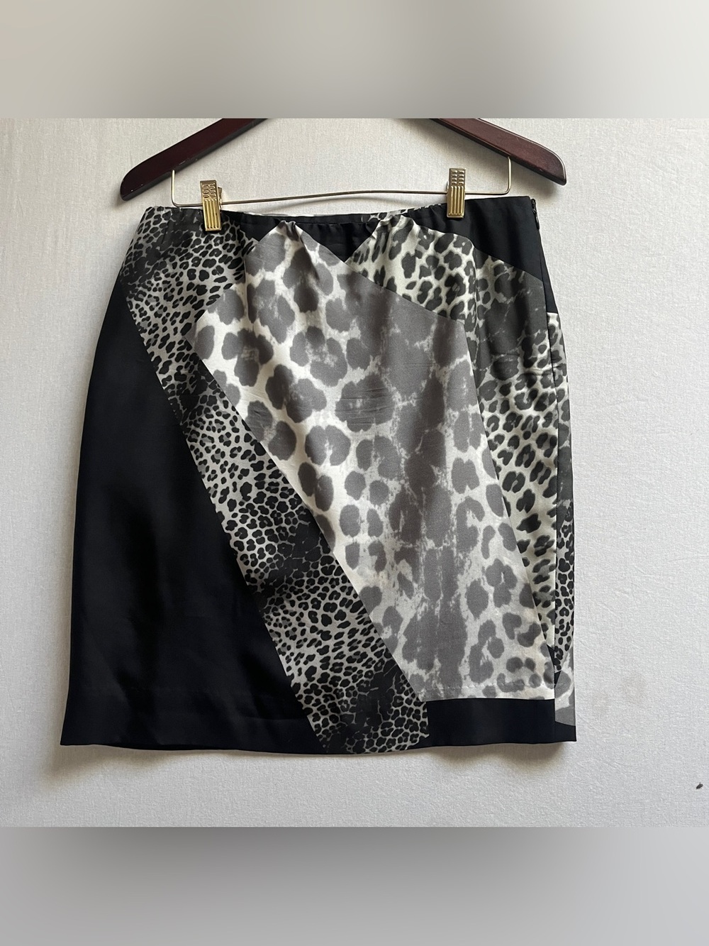 Per Se Black Silk printed skirt Sz 10
